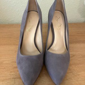 Joan Oloff Suede Pump, Size 9M, taupe/grey